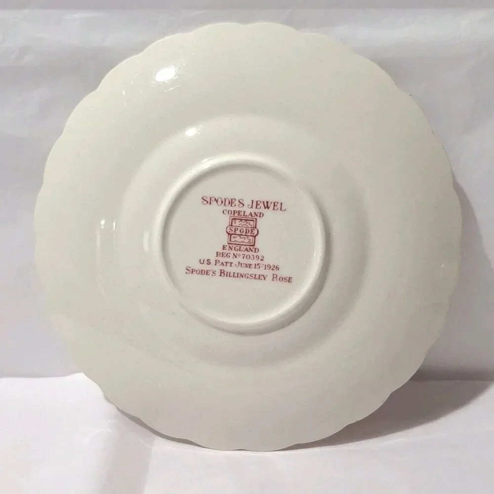 VTG Spode Copeland Billingsley Flat Teacup And Saucer Billingsley Rose Pink *